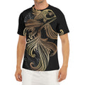 Bohemian Spiritual Fish Print Men's Short Sleeve Rash Guard