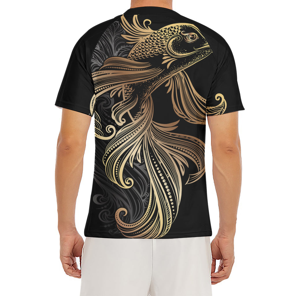 Bohemian Spiritual Fish Print Men's Short Sleeve Rash Guard