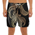 Bohemian Spiritual Fish Print Men's Split Running Shorts