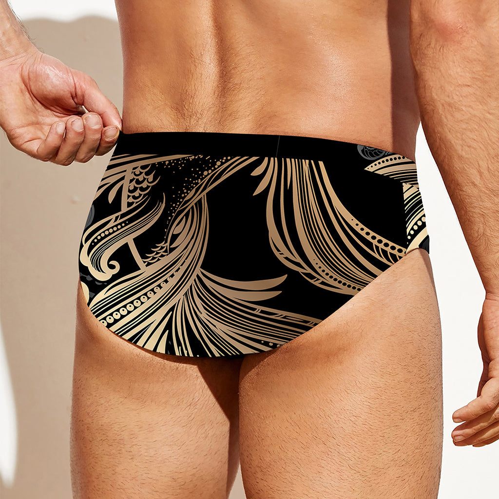 Bohemian Spiritual Fish Print Men's Swim Briefs