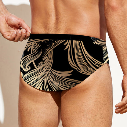 Bohemian Spiritual Fish Print Men's Swim Briefs