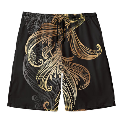 Bohemian Spiritual Fish Print Men's Swim Trunks