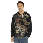 Bohemian Spiritual Fish Print Men's Velvet Pullover Hoodie