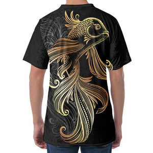 Bohemian Spiritual Fish Print Men's Velvet T-Shirt