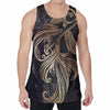 Bohemian Spiritual Fish Print Men's Velvet Tank Top