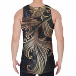 Bohemian Spiritual Fish Print Men's Velvet Tank Top