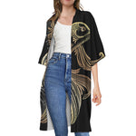 Bohemian Spiritual Fish Print Open Front Beach Cover Up