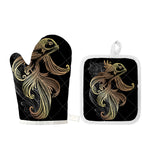 Bohemian Spiritual Fish Print Oven Mitt And Pot Holder Set