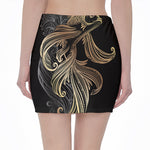 Bohemian Spiritual Fish Print Pencil Mini Skirt