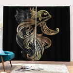 Bohemian Spiritual Fish Print Pencil Pleat Curtains