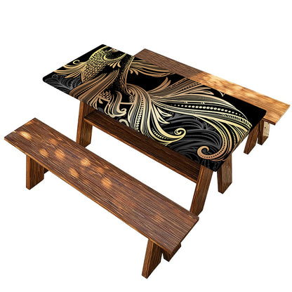 Bohemian Spiritual Fish Print Picnic Table Cover