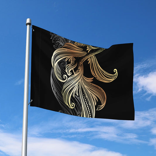 Bohemian Spiritual Fish Print Polyester Flag