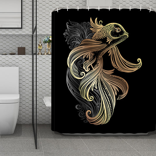 Bohemian Spiritual Fish Print Polyester Shower Curtain