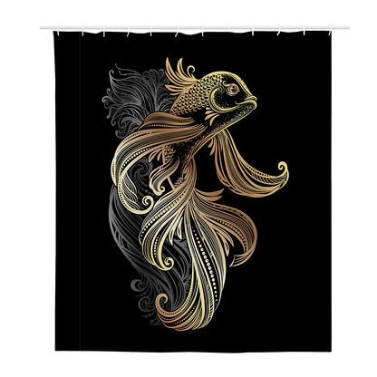 Bohemian Spiritual Fish Print Polyester Shower Curtain