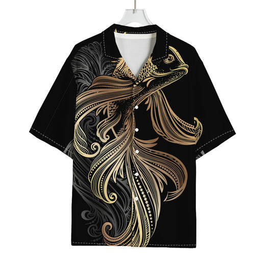 Bohemian Spiritual Fish Print Rayon Hawaiian Shirt