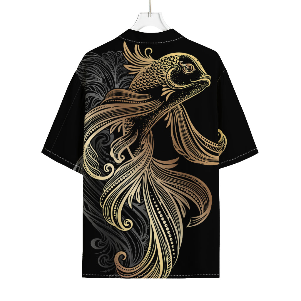 Bohemian Spiritual Fish Print Rayon Hawaiian Shirt