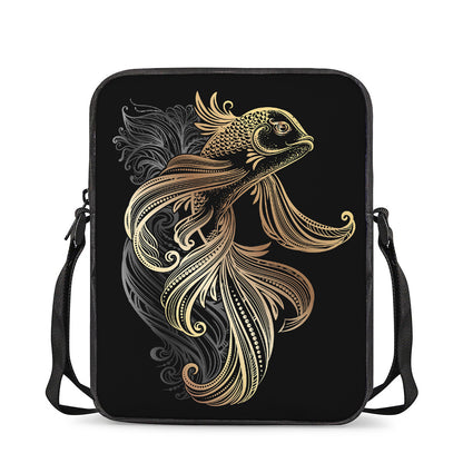 Bohemian Spiritual Fish Print Rectangular Crossbody Bag