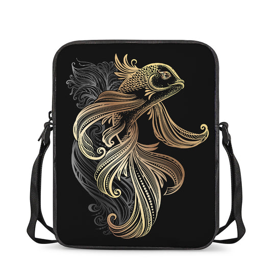 Bohemian Spiritual Fish Print Rectangular Crossbody Bag