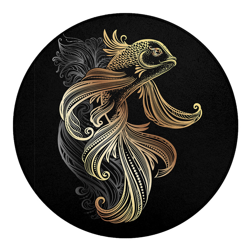 Bohemian Spiritual Fish Print Round Blanket