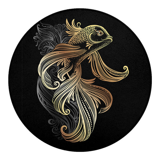 Bohemian Spiritual Fish Print Round Blanket
