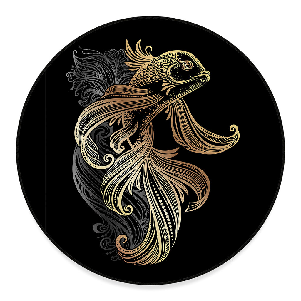 Bohemian Spiritual Fish Print Round Floor Mat