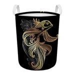 Bohemian Spiritual Fish Print Round Laundry Basket
