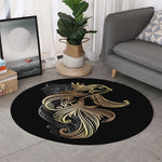 Bohemian Spiritual Fish Print Round Rug