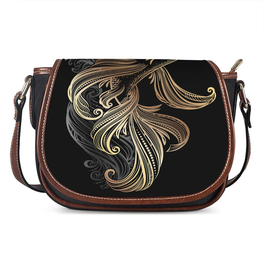Bohemian Spiritual Fish Print Saddle Bag