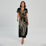 Bohemian Spiritual Fish Print Short Sleeve Maxi Dress