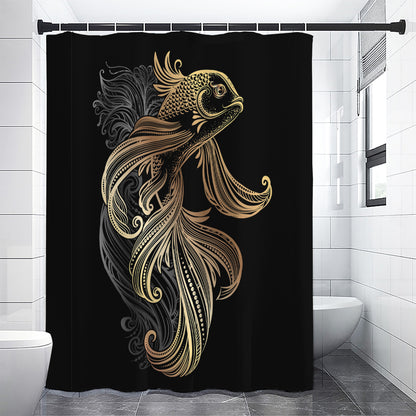 Bohemian Spiritual Fish Print Shower Curtain