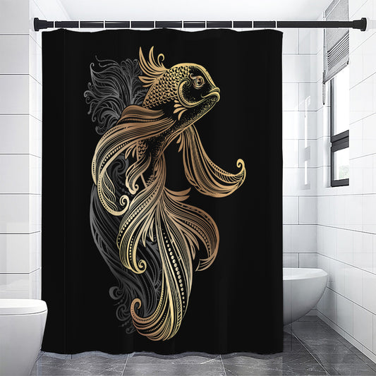 Bohemian Spiritual Fish Print Shower Curtain