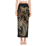 Bohemian Spiritual Fish Print Side Slit Maxi Skirt
