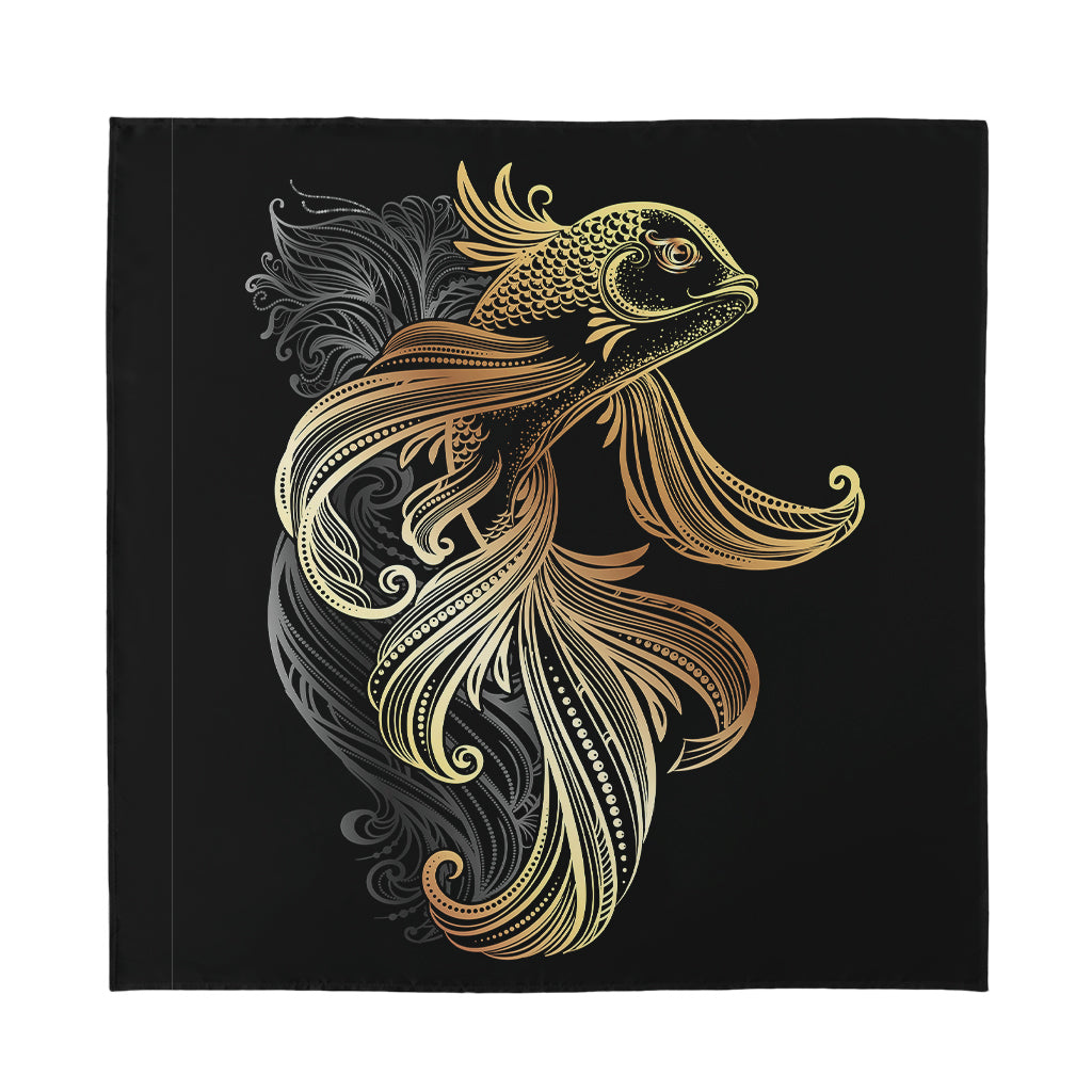 Bohemian Spiritual Fish Print Silk Bandana