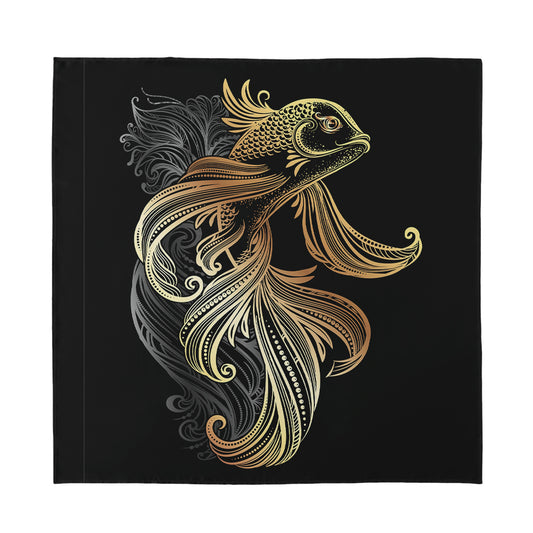 Bohemian Spiritual Fish Print Silk Bandana
