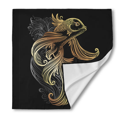 Bohemian Spiritual Fish Print Silk Bandana