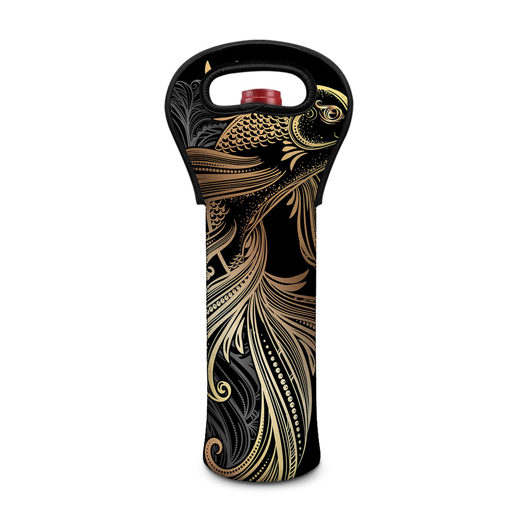 Bohemian Spiritual Fish Print Single Neoprene Wine Tote