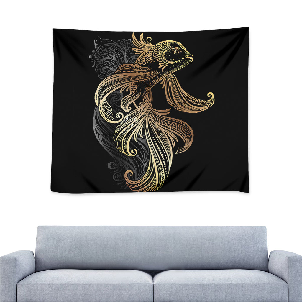 Bohemian Spiritual Fish Print Tapestry