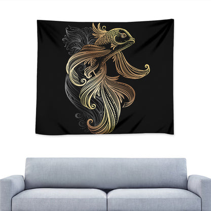 Bohemian Spiritual Fish Print Tapestry