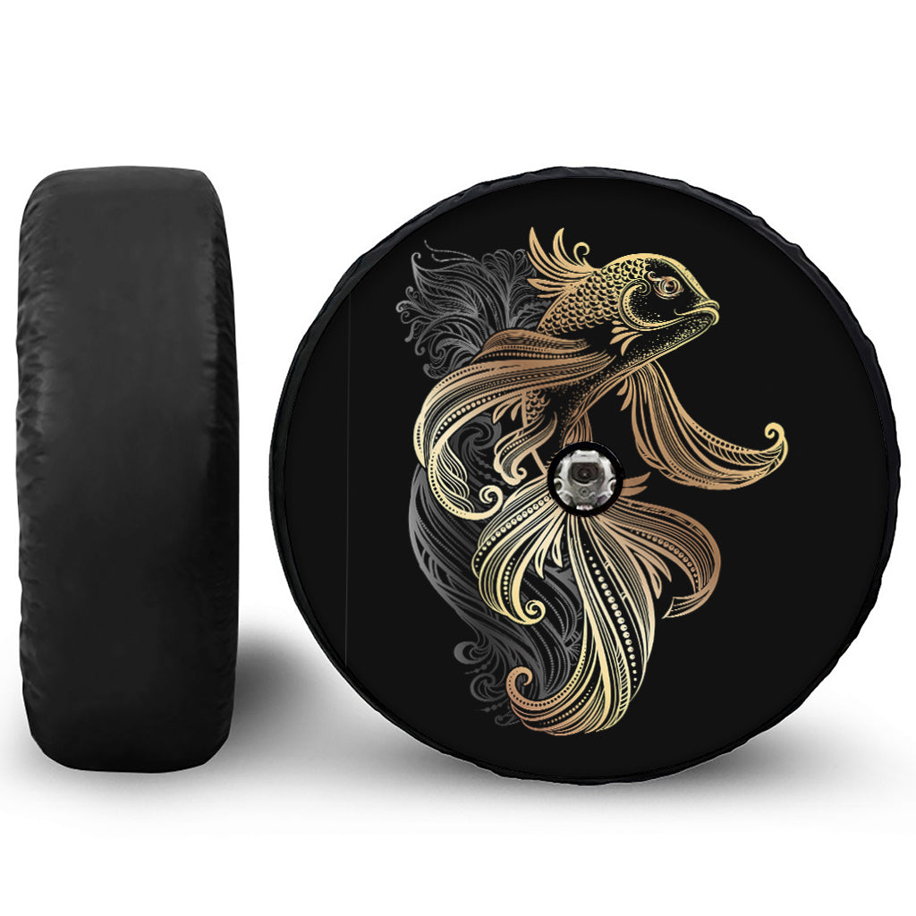 Bohemian Spiritual Fish Print Tire Cover With Camera Hole
