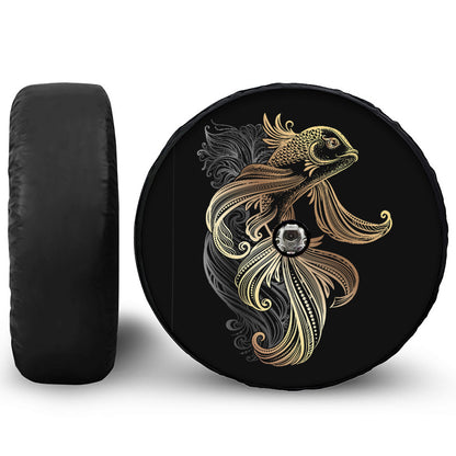 Bohemian Spiritual Fish Print Tire Cover With Camera Hole