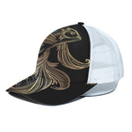 Bohemian Spiritual Fish Print White Mesh Trucker Cap