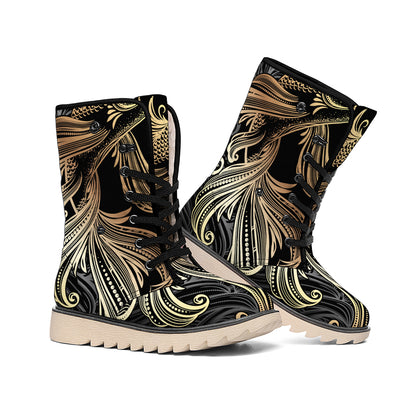 Bohemian Spiritual Fish Print Winter Boots