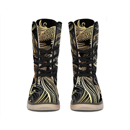 Bohemian Spiritual Fish Print Winter Boots