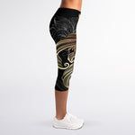 Bohemian Spiritual Fish Print Women's Capri Leggings