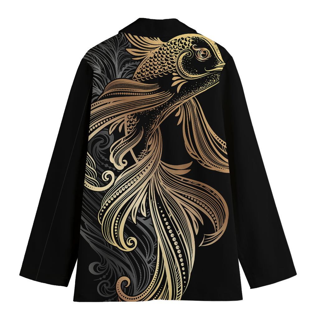 Bohemian Spiritual Fish Print Women's Cotton Blazer