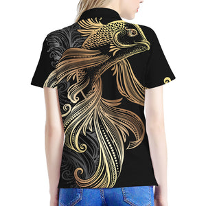 Bohemian Spiritual Fish Print Women's Polo Shirt