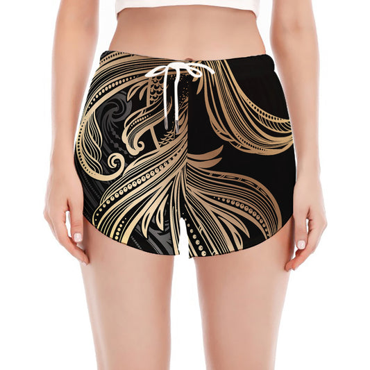 Bohemian Spiritual Fish Print Women's Split Running Shorts