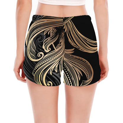 Bohemian Spiritual Fish Print Women's Split Running Shorts