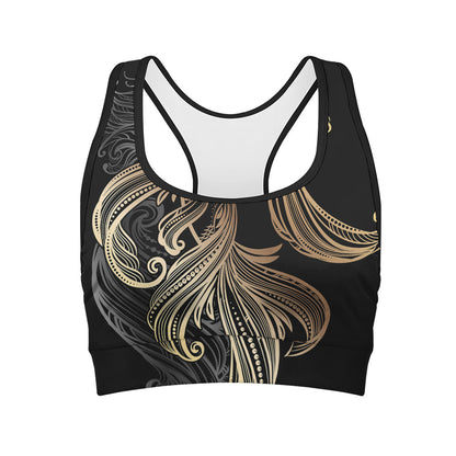 Bohemian Spiritual Fish Print Women's Sports Bra