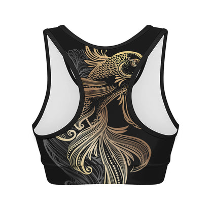 Bohemian Spiritual Fish Print Women's Sports Bra